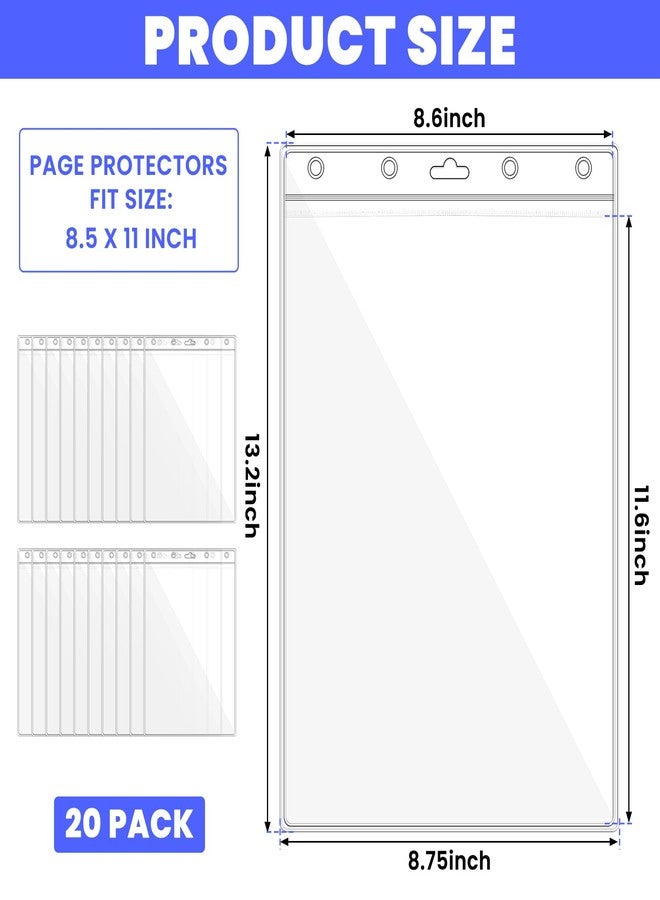 AojSup 20 Pcs Heavy Duty Sheet Protectors 8.5 x 11 Clear, Heavy Weight Sheet Protectors, Job Ticket Holders, Shop Ticket Holders, Work Order Sleeves Waterproof Resealable Document Protector - Image 2